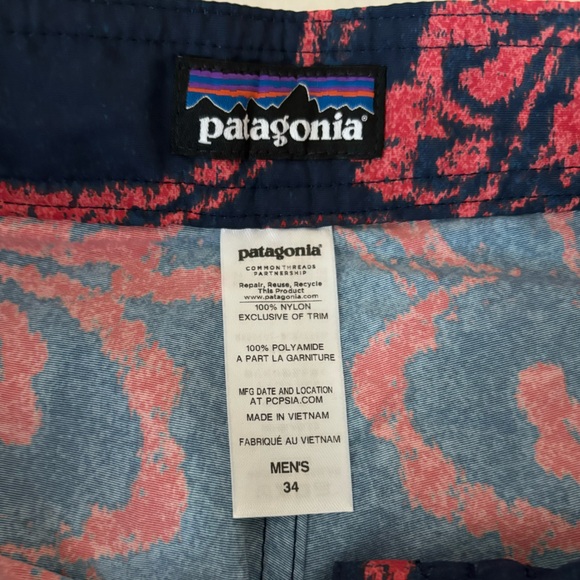 Patagonia Wavefarer Board Shorts Blue Orange All Over Floral Print size 34 - Picture 4 of 14